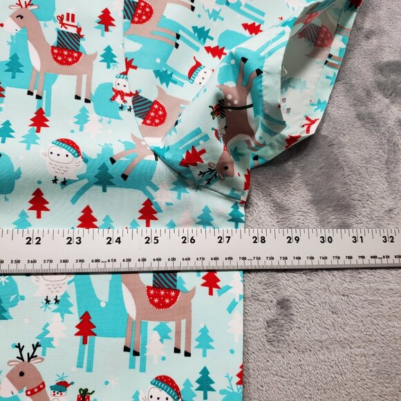 Divine Curves V-neck Top Reindeers and Owls Holiday Mint Green 2 Pckts Wmn Sz 3x - Picture 10 of 11